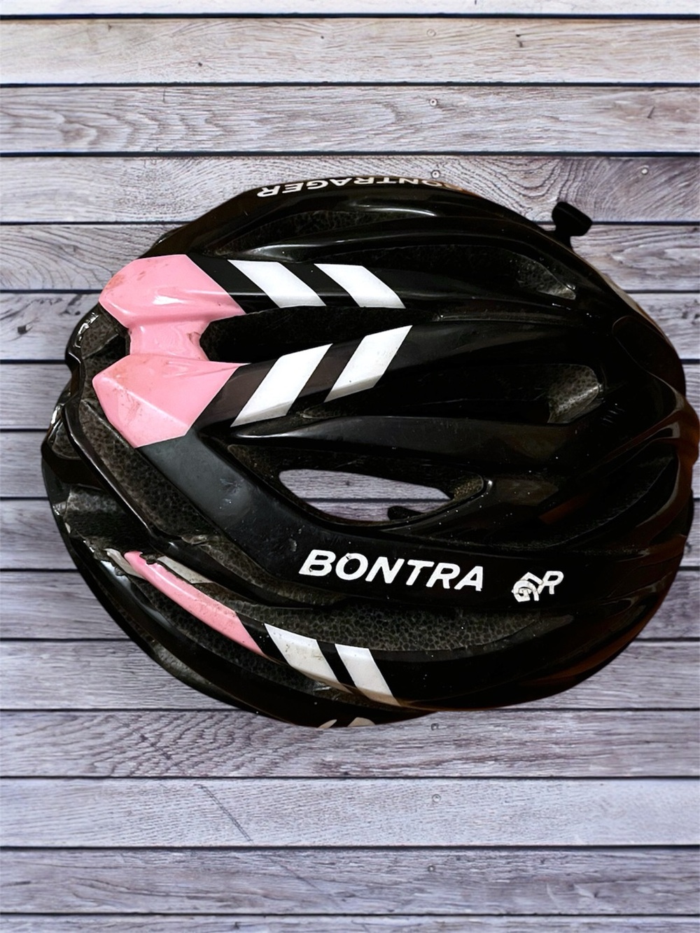 Bontrager Solstice Black Bike Helmet with  Pink & White Accents